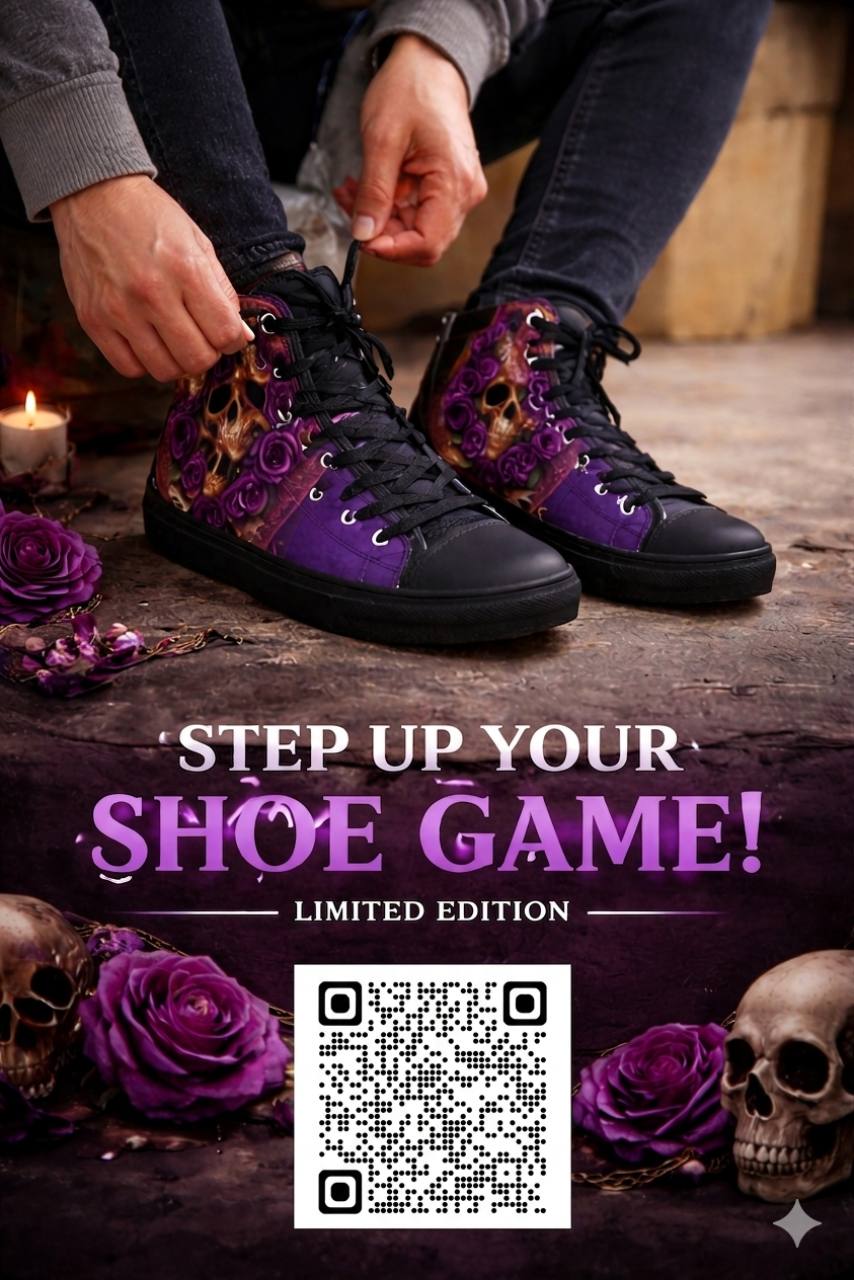 Limited edition Beast of Mur purple and black Amor Fati shoes